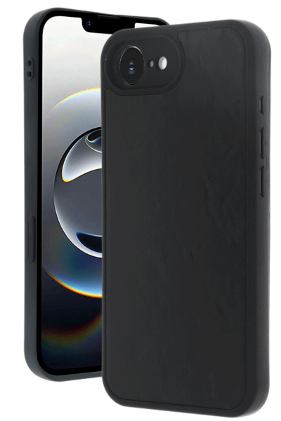 Newface iPhone 16E Kılıf Aras Deri Kapak - Siyah resmi