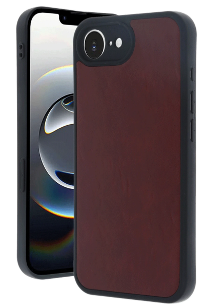 Newface iPhone 16E Kılıf Aras Deri Kapak - Bordo resmi