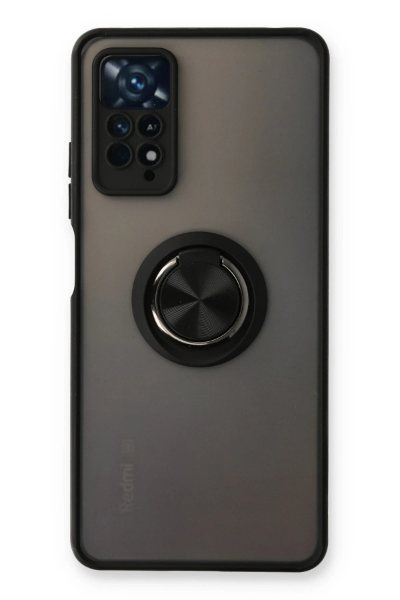 Newface Xiaomi Redmi Note 11 Pro Kılıf Montreal Yüzüklü Silikon Kapak - Siyah resmi