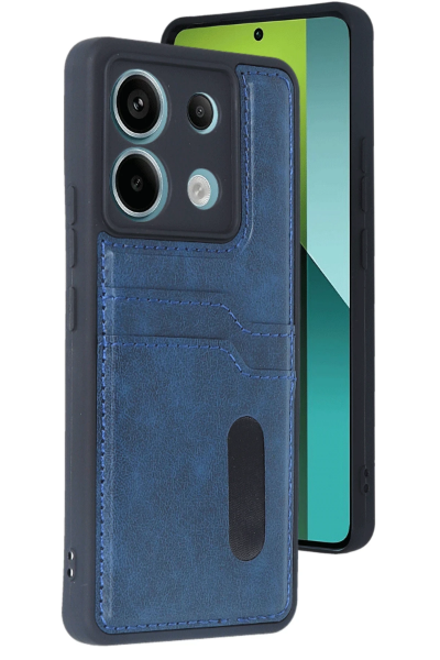 Newface Xiaomi Redmi Note 13 Pro 5G Kılıf Sara Kartvizitli Deri Kılıf - Lacivert resmi