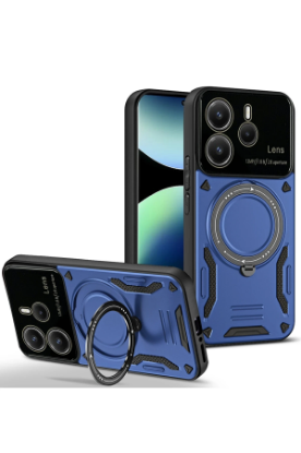 Newface Xiaomi Redmi Note 14 4G Kılıf Joy Lens Standlı Kapak - Lacivert resmi