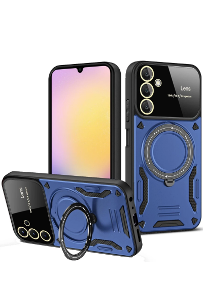 Newface Samsung Galaxy S25 FE Kılıf Joy Lens Standlı Kapak - Lacivert resmi