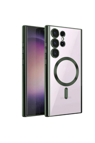 Newface Samsung Galaxy S24 Ultra Kılıf Kross Magneticsafe Kapak - Koyu Yeşil resmi