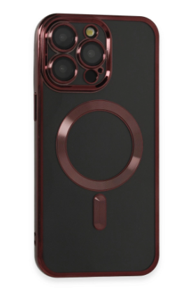 Newface iPhone 15 Pro Max Kılıf Kross Magneticsafe Kapak - Bordo resmi