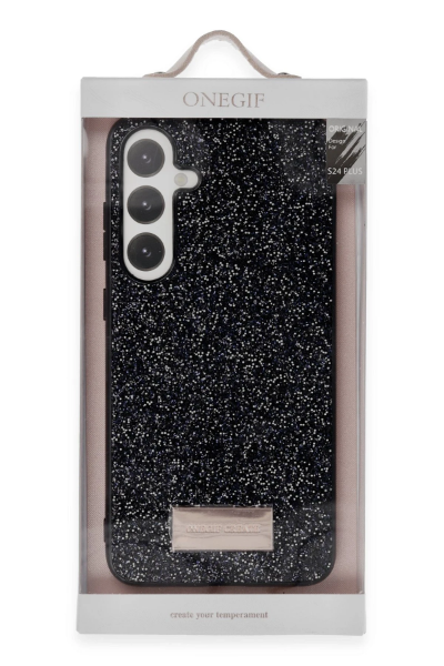 Onegif Samsung Galaxy S24 Plus Bright Simli Kapak - Siyah resmi