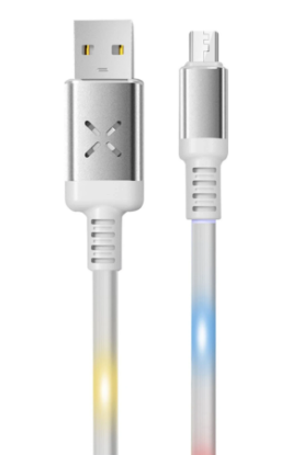 Konfulon DC09 Ses Duyarlı Işıklı Micro USB Kablo 1M 2A - Beyaz resmi