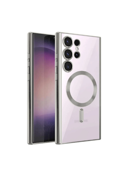 Newface Samsung Galaxy S24 Ultra Kılıf Kross Magneticsafe Kapak - Gümüş resmi