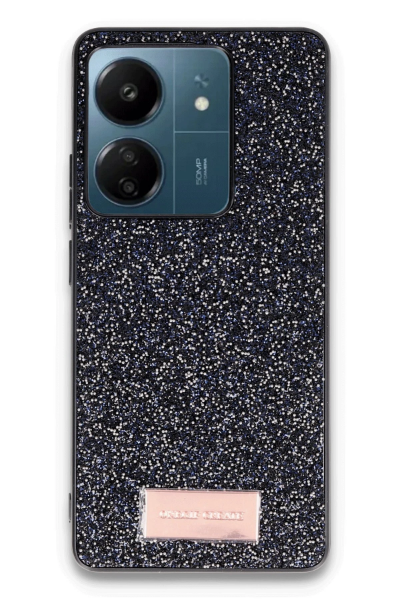 Onegif Xiaomi Redmi 13C Bright Simli Kapak - Siyah resmi