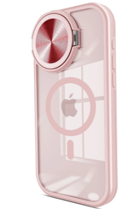 Newface iPhone 14 Kılıf Teleskop Lens Magsafe Silikon Kapak - Pembe resmi