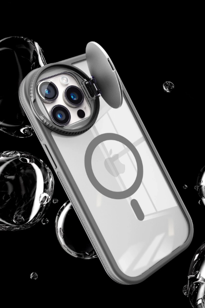 Newface iPhone 14 Kılıf Teleskop Lens Magsafe Silikon Kapak - Pembe resmi