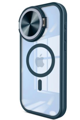 Newface iPhone 14 Pro Max Kılıf Teleskop Lens Magsafe Silikon Kapak - Lacivert resmi