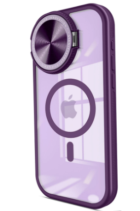 Newface iPhone 14 Pro Max Kılıf Teleskop Lens Magsafe Silikon Kapak - Derin Mor resmi