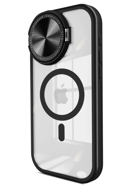 Newface iPhone 15 Pro Kılıf Teleskop Lens Magsafe Silikon Kapak - Siyah resmi