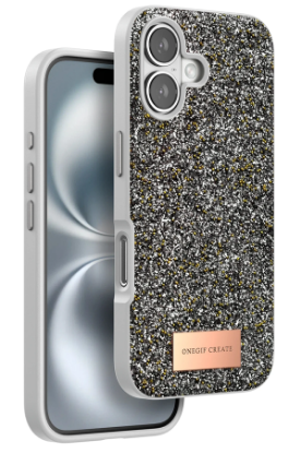 Onegif iPhone 16 Bright Simli Kapak - Gümüş resmi