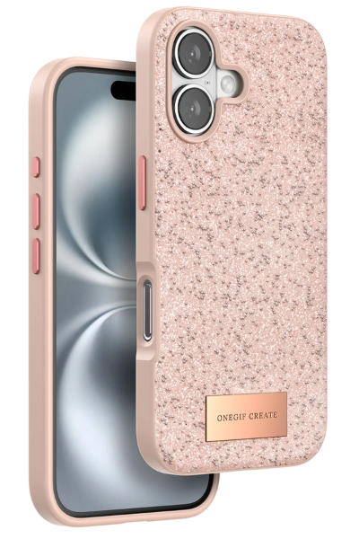 Onegif iPhone 16 Bright Simli Kapak - Pembe resmi
