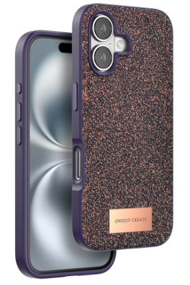 Onegif iPhone 16 Bright Simli Kapak - Derin Mor resmi