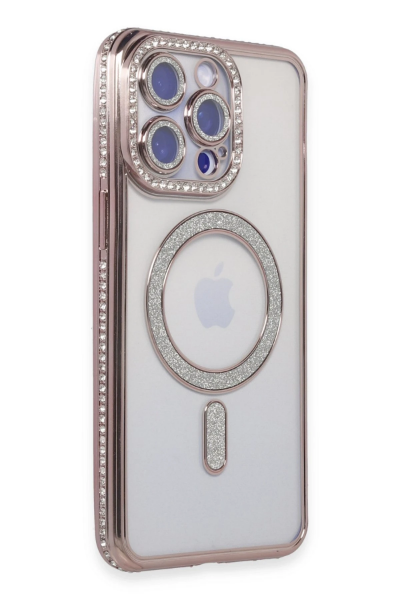Newface iPhone 14 Pro Kılıf Joke Simli Magneticsafe Kılıf - Pembe resmi