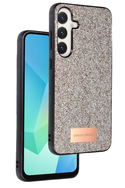 Onegif Samsung Galaxy S24 FE Bright Simli Kapak - Gold resmi