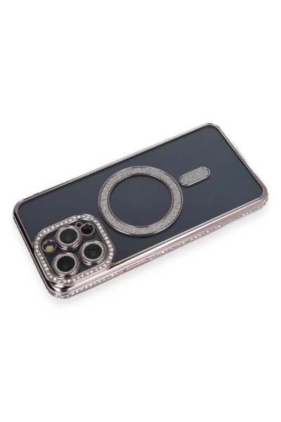 Newface iPhone 14 Pro Kılıf Joke Simli Magneticsafe Kılıf - Gri resmi