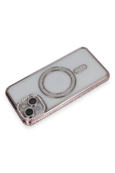 Newface iPhone 14 Kılıf Joke Simli Magneticsafe Kılıf - Pembe resmi