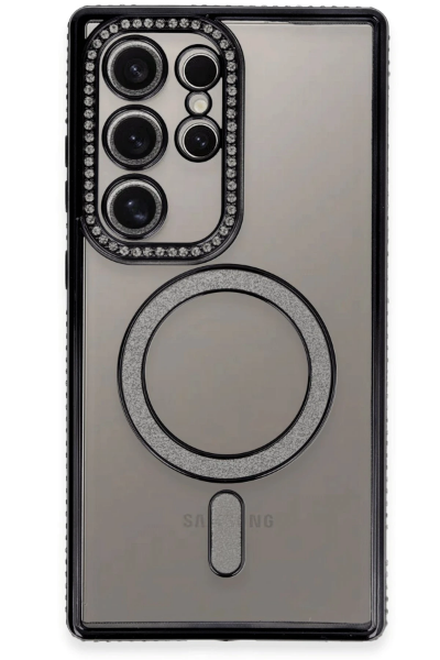 Newface Samsung Galaxy S24 Ultra Kılıf Joke Simli Magneticsafe Kılıf - Siyah resmi