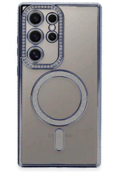Newface Samsung Galaxy S24 Ultra Kılıf Joke Simli Magneticsafe Kılıf - Mavi resmi