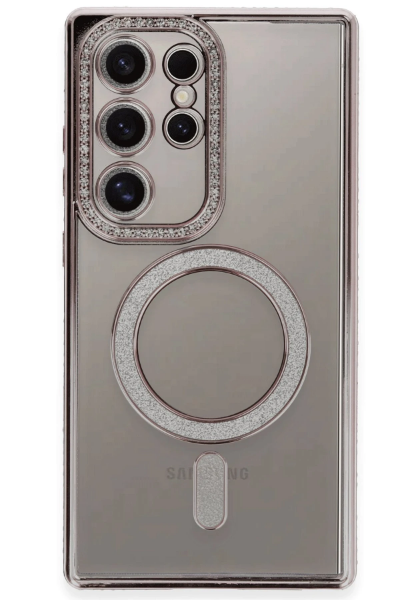 Newface Samsung Galaxy S24 Ultra Kılıf Joke Simli Magneticsafe Kılıf - Pembe resmi