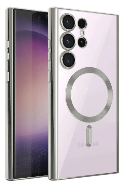 Newface Samsung Galaxy S25 Ultra Kılıf Kross Magneticsafe Kapak - Gümüş resmi