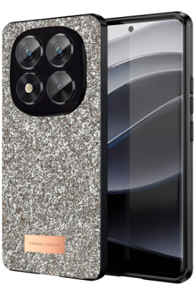 Onegif Xiaomi Redmi Note 14 Pro 5G Bright Simli Kapak - Gold resmi