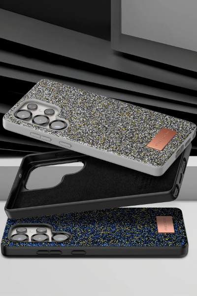 Onegif Samsung Galaxy S25 Ultra Bright Simli Kapak - Gold resmi