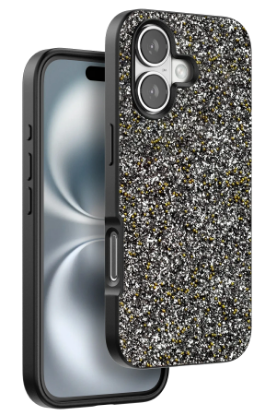 Onegif iPhone 16 Plus Bright Simli Kapak - Gümüş resmi