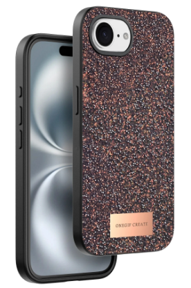 Onegif Apple iPhone 16E Bright Simli Kapak - Derin Mor resmi
