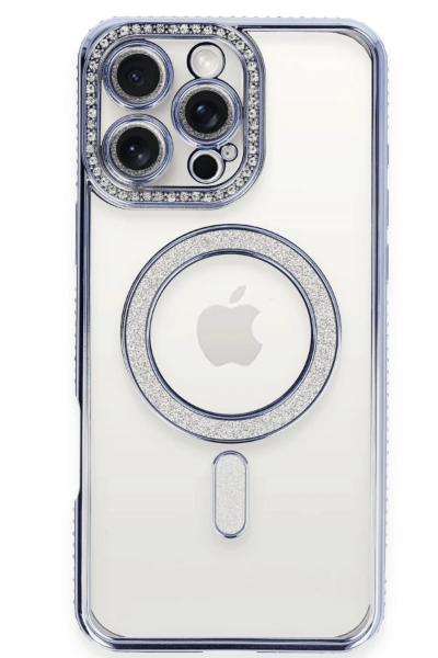 Newface iPhone 16 Pro Kılıf Joke Simli Magneticsafe Kılıf - Mavi resmi