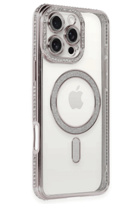 Newface iPhone 16 Pro Kılıf Joke Simli Magneticsafe Kılıf - Pembe resmi