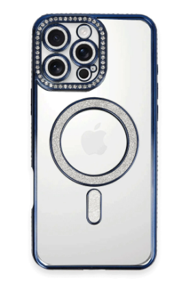 Newface iPhone 16 Pro Kılıf Joke Simli Magneticsafe Kılıf - Lacivert resmi