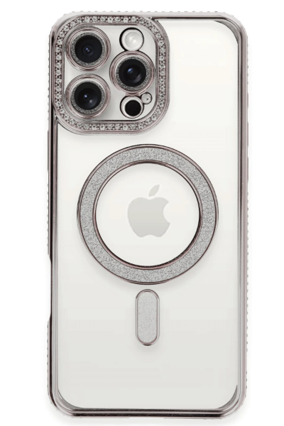 Newface iPhone 16 Pro Max Kılıf Joke Simli Magneticsafe Kılıf - Pembe resmi