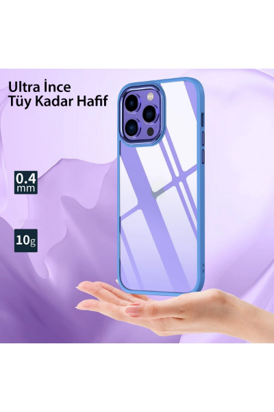Newface iPhone 14 Pro Max Kılıf Power Silikon - Mavi resmi