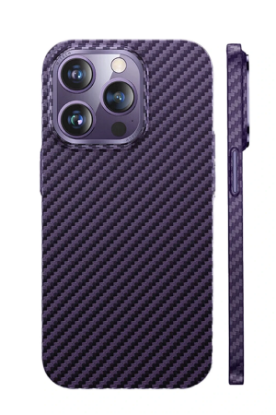 Newface iPhone 14 Pro Kılıf Metalik Karbon Kapak - Mor resmi