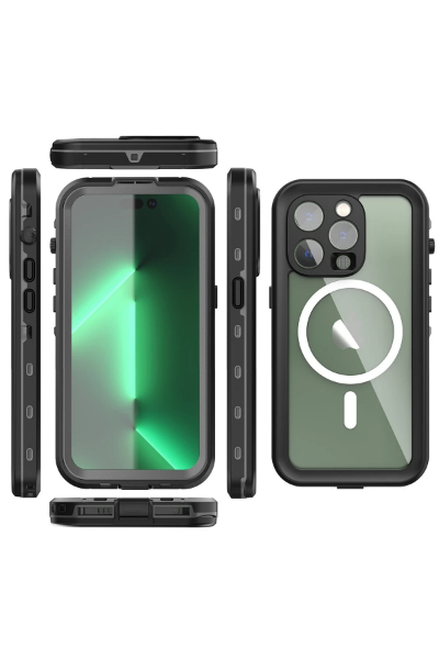 Newface iPhone 14 Pro Kılıf Red Pepper Magneticsafe Su Geçirmez Kılıf - Siyah-Gri resmi