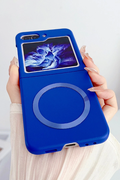 Newface Samsung Galaxy Z Flip 5 Kılıf Mata Fold Kapak - Sierra Blue resmi