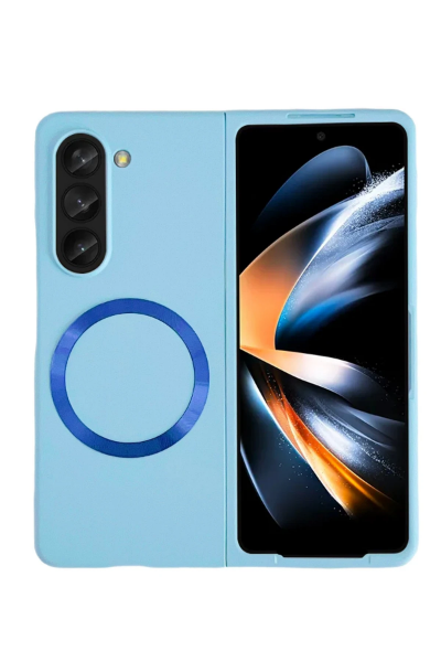 Newface Samsung Galaxy Z Fold 5 Kılıf Mata Fold Kapak - Sierra Blue resmi