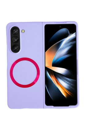 Newface Samsung Galaxy Z Fold 5 Kılıf Mata Fold Kapak - Lila resmi