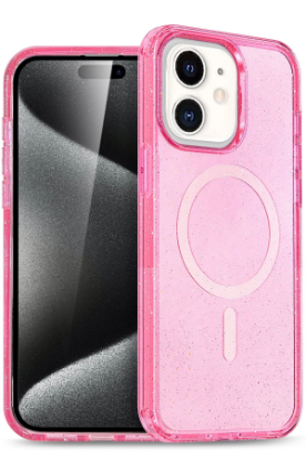 Newface iPhone 12 Kılıf Glow Magsafe Kapak - Pembe resmi