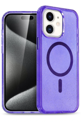 Newface iPhone 12 Kılıf Glow Magsafe Kapak - Mor resmi