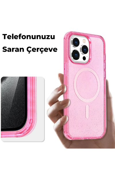 Newface iPhone 15 Kılıf Glow Magsafe Kapak - Siyah resmi