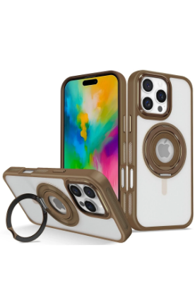 Joko iPhone 16 Pro Banza Magsafe Standlı Kapak - Kahverengi resmi