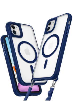 Newface iPhone 12 Kılıf Enka Magsafe Silikon Kılıf - Lacivert resmi