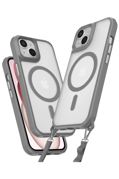 Newface iPhone 15 Kılıf Enka Magsafe Silikon Kılıf - Titan Gri resmi