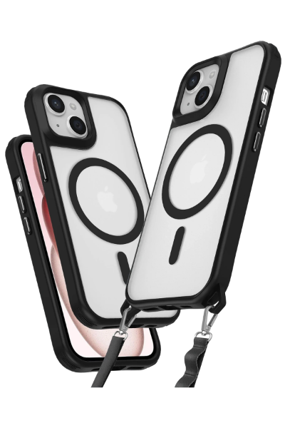 Newface iPhone 15 Plus Kılıf Enka Magsafe Silikon Kılıf - Siyah resmi