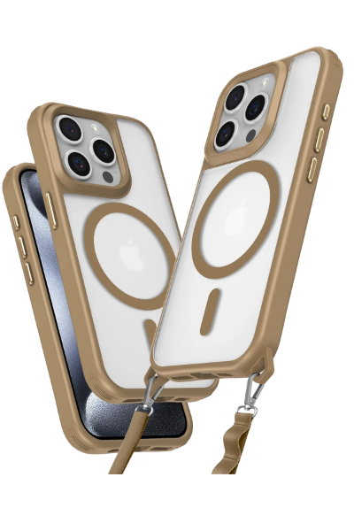 Newface iPhone 15 Pro Max Kılıf Enka Magsafe Silikon Kılıf - Desert resmi